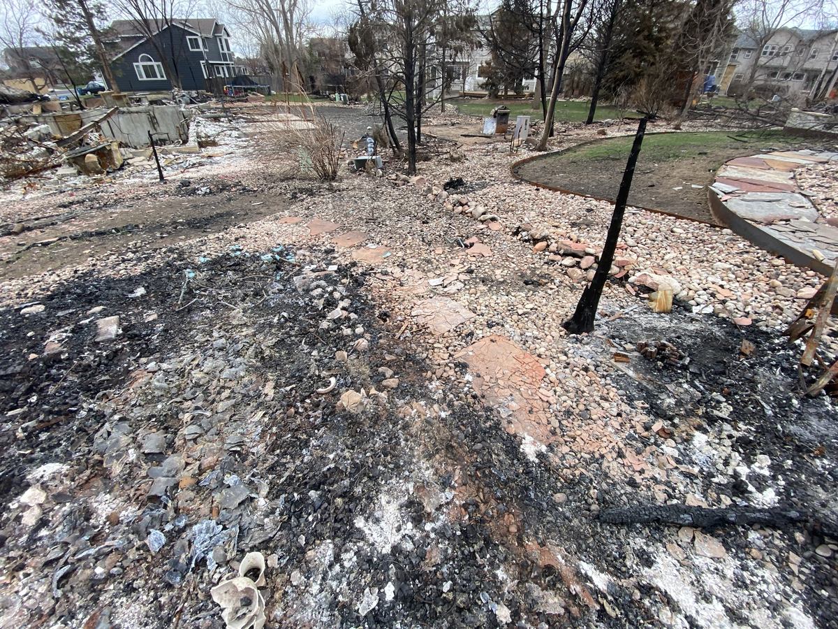 Fire-destroyed home site in Louisville awaiting cleanup