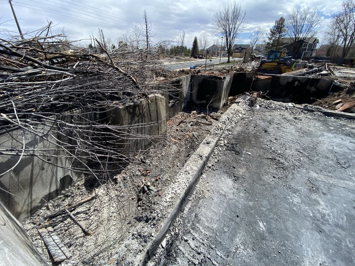 Foundation cleared during Marshall Fire cleanup